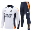 Real Madrid Sweat d'Entraînement Quarter-Zip 2024-25 Blanche Real Madrid Sweat d'Entraînement Quarter-Zip 2024-25 Blanche